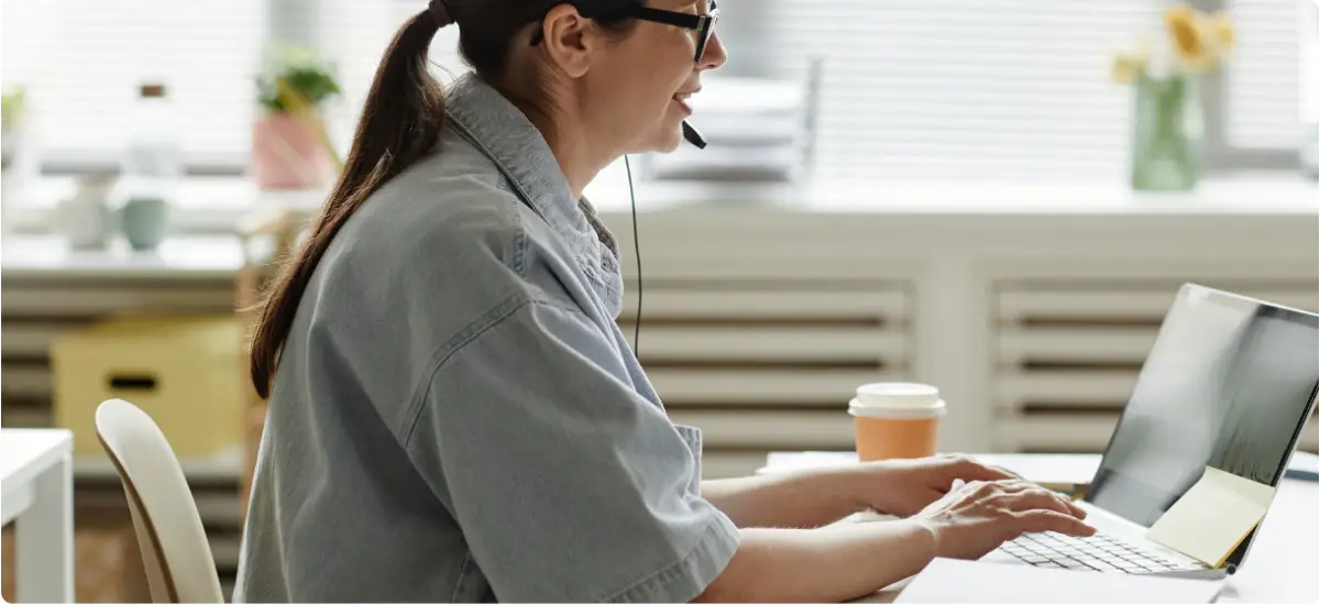 Addiction treatment support staff securely communicating with a client using confidential digital systems.