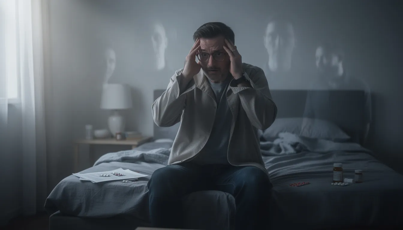 The image depicts a person visibly struggling with schizophrenia, showcasing a look of confusion and distress, which reflects the significant impairment often associated with psychotic disorders. This representation highlights the emotional turmoil and challenges faced by individuals with mental health disorders, emphasizing the importance of understanding and support from mental health professionals.